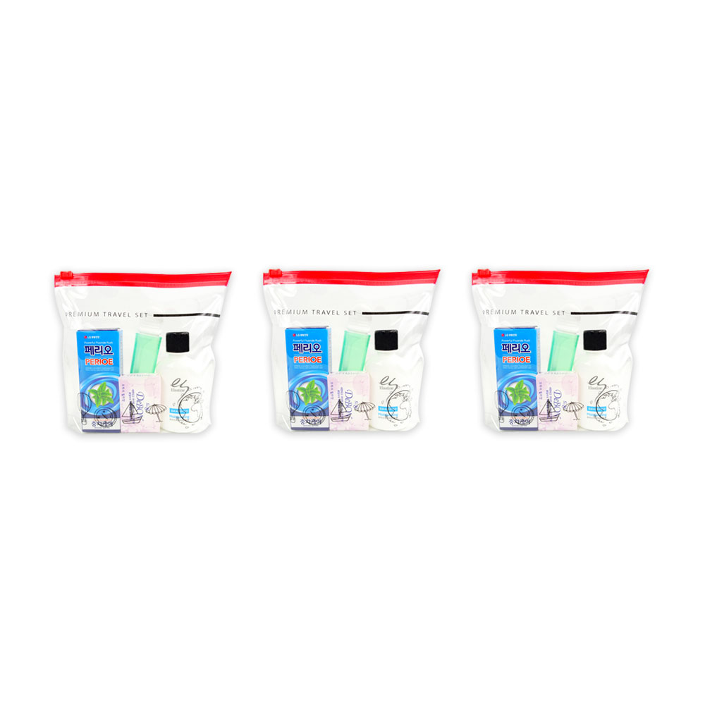 LG생활건강 여행용세트(4종 비누)-3개 칫솔 치약 비누 여행용세트