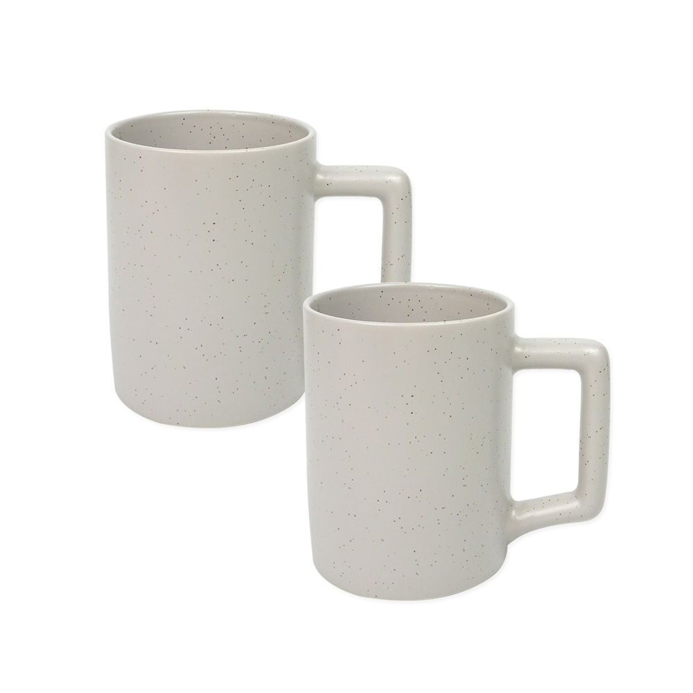 베이직머그 350ml(오트밀그레이)-2개 머그컵 머그잔 물컵 판촉용 돌답례품 커피컵 도자기컵