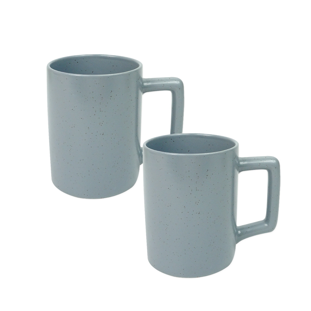 베이직머그 350ml(오트밀포그블루)-2개 머그컵 머그잔 물컵 판촉용 돌답례품 커피컵 도자기컵